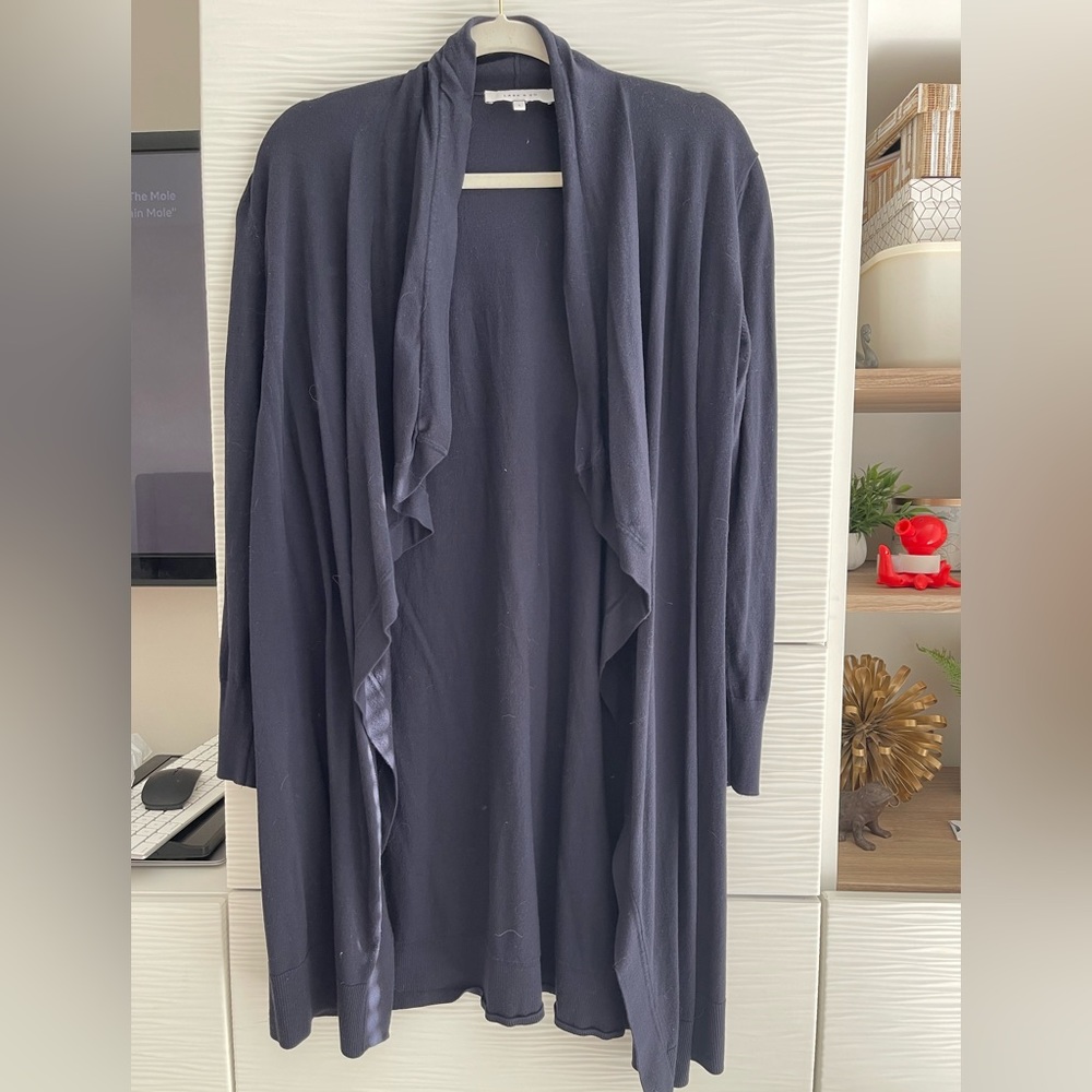 Long navy cardigan - great for leggings